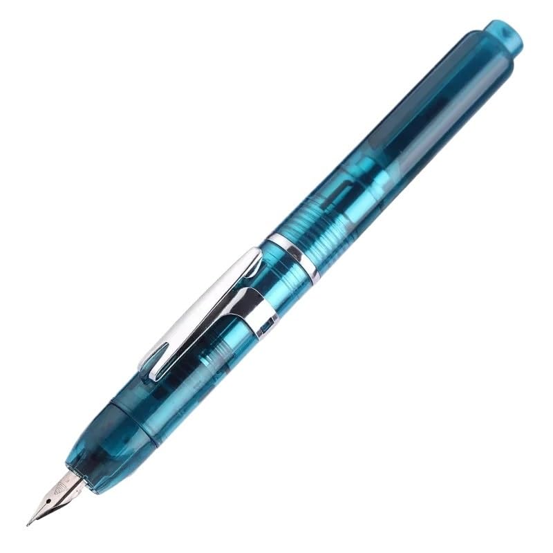 Stylo plume rétractable bleu transparent pour la prise de notes au bureau