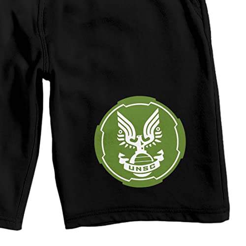 Halo Infinite UNSC Emblem Men's Black Sleep Pajama Shorts2