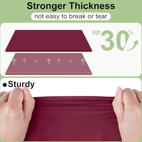 Image of misaya 8 Packs Disposable Plastic Table Cloth, 84 inch Round Waterproof Tablecloth, Leakproof & Sturdy Decorative Table Covers for Picnic, Party, Outdoor and Back to School, Wine Red