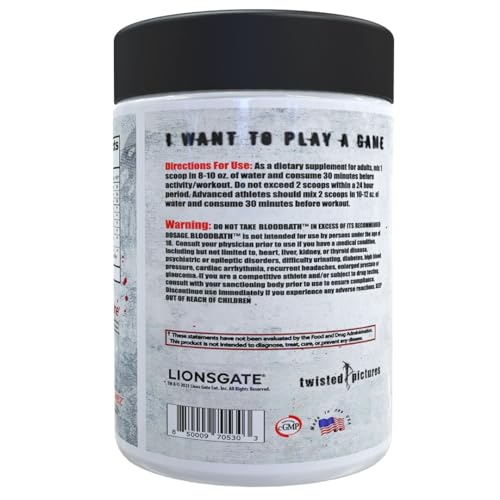 Image of Insane Labz Saw Bloodbath, Non-Stim Pump Pre Workout Powder with Nitrosigine, OxyGold, Agmatine Sulfate, L-Citrulline and Betainne Anhydrous, 40 Srvgs (Unflavored)