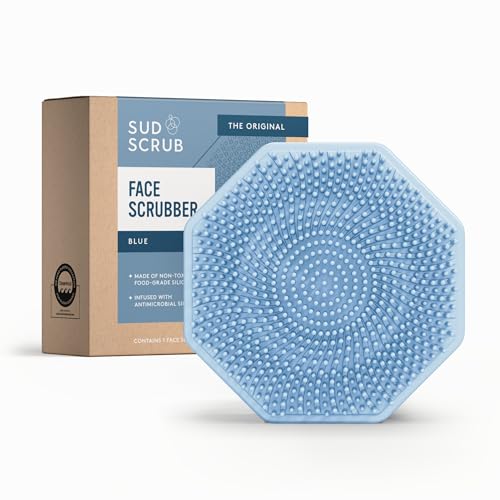 Sud Scrub® Antimicrobial Silicone Face Scrubber, 1 Pack, Gentle Face Exfoliator for Sensitive Skin,...