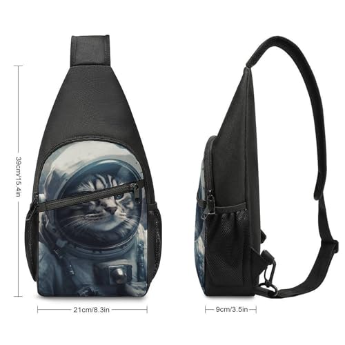 Astronaut Cat Mochila cruzada ligera para senderismo miniatura 2