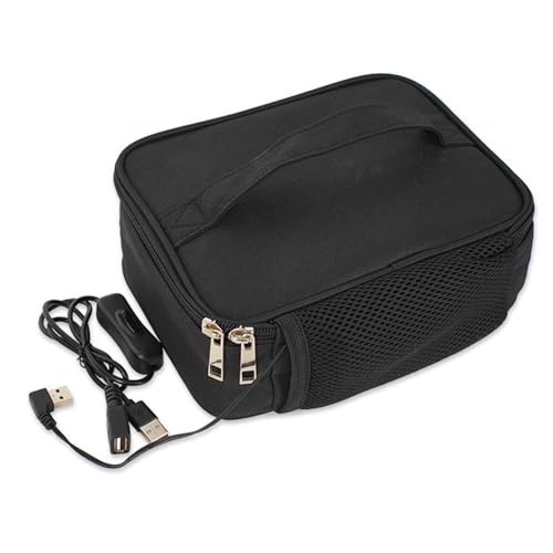 Scaldavivande per auto|Scaldavivande portatile, borsa per il pranzo riscaldata da 12 V, porta pranzo con ricarica USB, mini forno a microonde Oxford, per auto, camion, viaggi, campeggio, ufficio, uso