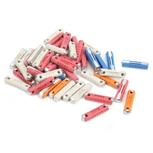 Kit de Fusibles para Auto Torpedo 50 piezas, Juego de Fusibles Automotrices Europeos 5A 8A 16A 25A 32V, Aleación de Zinc y Material PF para Autos Clásicos miniatura 4