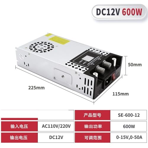 Alimentation 220V Dc12V tension réglable affichage numérique écran 600W - 2