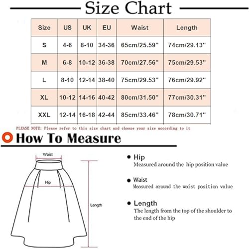 Today's Deals Skirts for Women UK Boho Skirts for Women Trendy Summer Flowy Floral Midi with Pockets Lightweight Drawstring High Ladies Pleated Black - Image 6