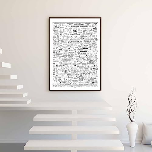 Image of Optivixity The Great Awakening Map Poster Spirit Natural Remedies Chart Wall Art Home Decoration (16x24in(40x60cm)-Unframed,07 English white)