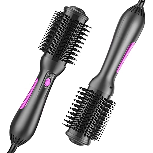 One-Step Blow Dryer Brush & Volumizer Styler, Hot Air Hair Dryer Brush Straightener Brush With Negative Ion Anti-Frizz Ceramic Titanium Barrel For Drying, Straightening, Curling, Salon #TOP6
