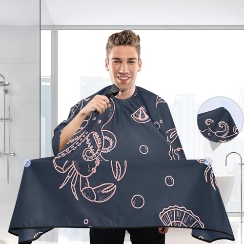 Capa de Barbero Impermeable con Animales Marinos para Hombre miniatura 6