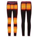 [Ceoir] 電熱パンツ 加熱パンツ 【2025新登場 前後9箇所発熱 ＆ 取り外し可能なベルト】 ヒーターズボン レディース USB給電 急速発熱 日本製繊維ヒーター ロングパンツ 防寒 保温 3段温度調整 水洗可能 裏起毛 (JP, アルファベット, 6XL, ブラック（電熱パンツのみ）)