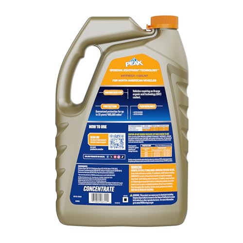 Image of PEAK OET Extended Life Orange Concentrate Antifreeze /Coolant for North American Vehicles, 1 Gal. (Pack of 2)