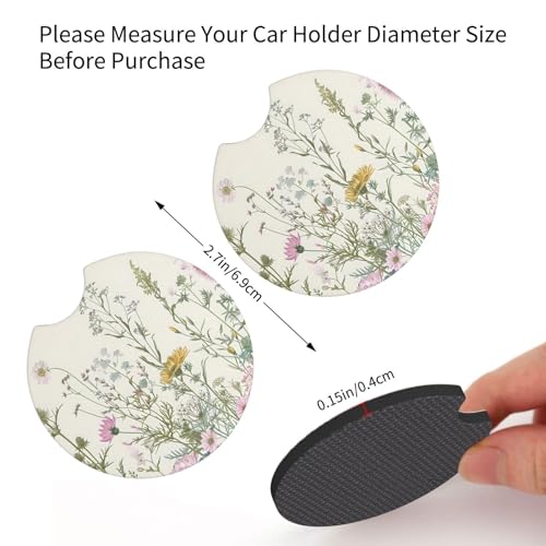 Portavasos para carro con diseño floral retro 2 piezas miniatura 2