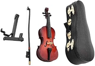 HEEPDD Miniature Cello, 5.5in Mini Cello Model with Stand Wooden Musical Instrument Model Hobby Collectibles Gift for Home Ornaments