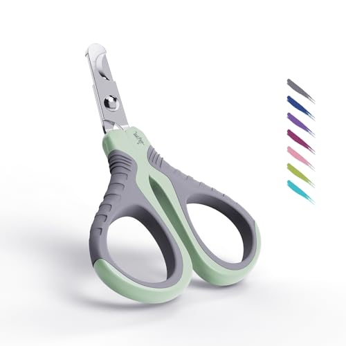 Image of WePet Pet Nail Clippers U07.1, Professional Claw Trimmer, Bended Scissor Special for Cats, Kittens, Dogs, Puppies, Small Animals, Grey /Tea Green