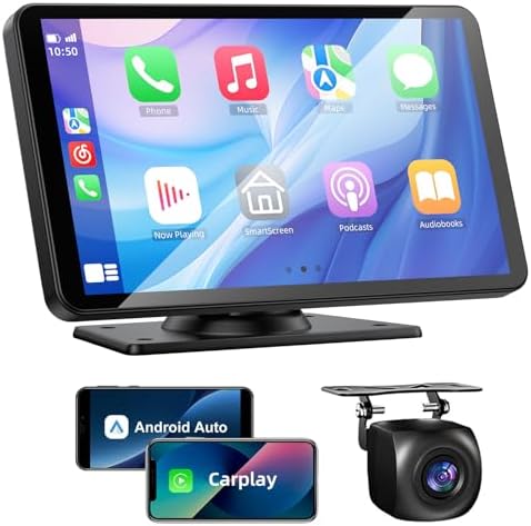 Wireless Carplay and Android Auto Screen for Car, 7" HD Portable ...