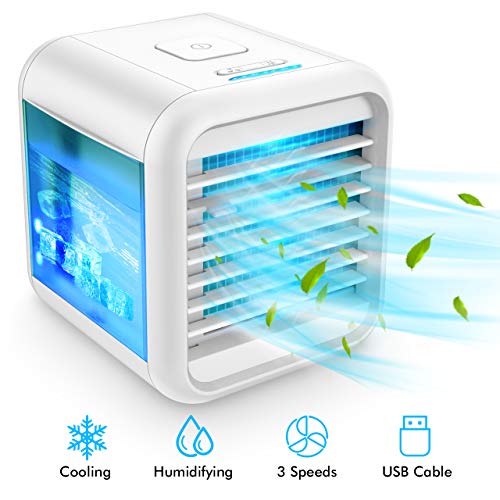 Personal Air Cooler - Evaporative Air Coolers with Icebox, 4-in-1 Portable Table Fan