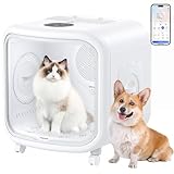 Petsuper 75L Large Automatic Pet Dryer Box for Cats & Small Dogs - App-Controlled, Ultra-Quiet Hands-Free Drying with Smart Safe Temperature & Overheat Protection - Ideal for Multi-Pet Homes
