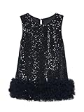 Tutu.kk Toddler Girls Sequin Dress A-Line Sparkly Sleeveless Wedding Party Gown Dresses for Girls Black 2-3T