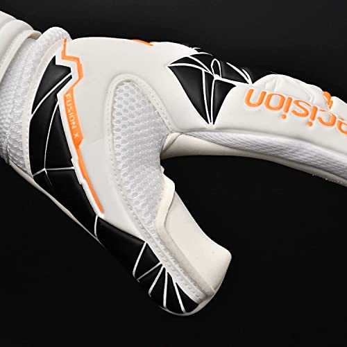 Precision Training Fusion X Negative Replica Football Adult's Goalkeeper Gloves, White, 9, White/Fluo Orange/Black - Image 4