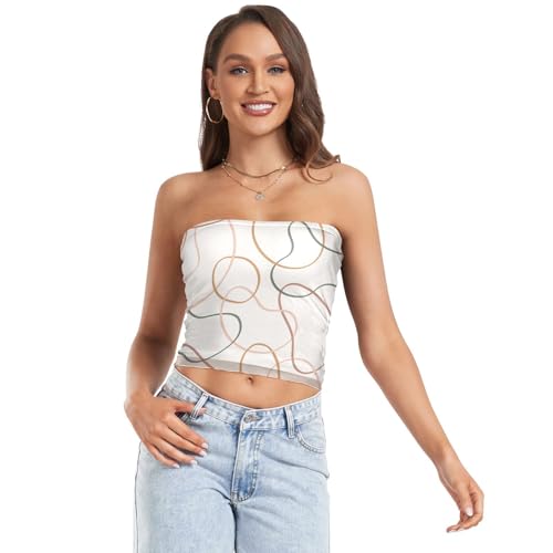 Strapless Sports Top Tube Bras for Teen Girls Sports Sexy Crop Tops for Women Soft Light Yellow