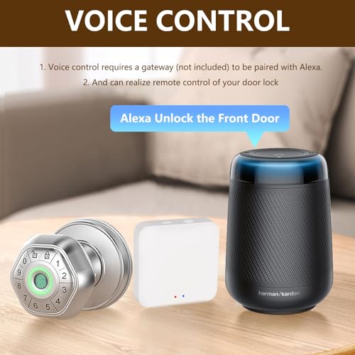 Fingerprint Door Lock- Smart Door knob,biometric Door Lock,with passcode keypad keyless Entry Door Handle,for Bedroom Home Hotel Office Apartment Smart Door Lock - Image 7