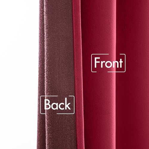 Image of MIULEE Hot Pink Velvet Pinch Pleat Blackout Curtains W52 X L84 Inches | 2 Panels,Luxury,Thermal Insulated,Super Soft,Back Tab & Rod Pocket,for Bedroom Living Room