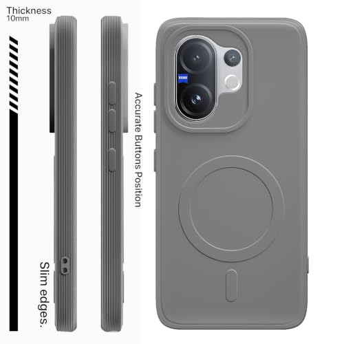 Image of Pikkme Back Cover for Vivo V60 / V60e 5G / Vivo T4 Pro Soft Matte Silicone Mag-Safe Design (Mag-Safe Not Support) Camera Protection | Slim Fit Bumper Cover (Grey)