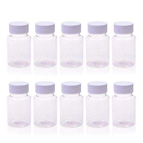 Bluecell 10 pcs Plastic Clear Empty Plastic Solid Powder Medicine Pill Cylindrical Chemical Container Reagent Bottle 80ml Product Name