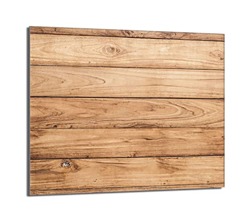 DarHaus Placa protectora de vitrocerámica 60 x 52 cm 1 pieza cocina eléctrica universal para inducción protección contra salpicaduras tabla de cortar de vidrio templado como decoración, MADERA