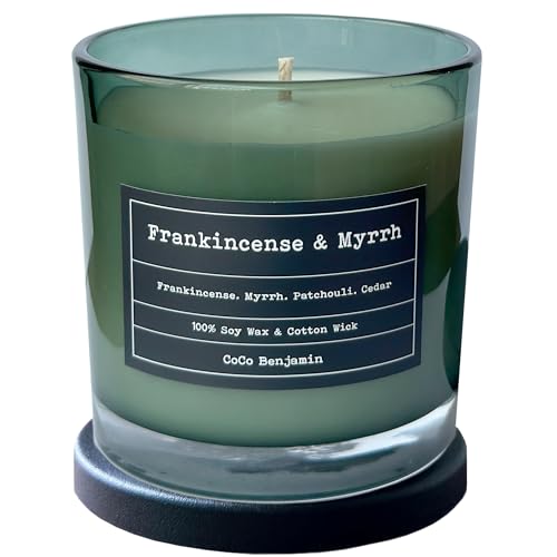 100% Soy Highly Scented Hand Poured Soy Candle Frankincense & Myrrh (Cotton Wick)
