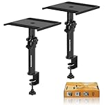 Vondynote Set of 2 Desktop Clamp Speaker Stands Short Studio Monitor Stands Height Adjustable