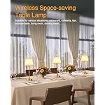 EppieBasic Cordless Table Lamp, 5200mAh Rechargeable Battery Operated Lamp, Portable LED Touch Light, Stepless Dimming, Small Gold with Fabric Shade, 2700K for Dining, Bedside, Bathroom - Image 4