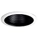 Nora Lighting NTM-526B Black Airtight Baffle Lensless Shower Trim, White Self Flanged