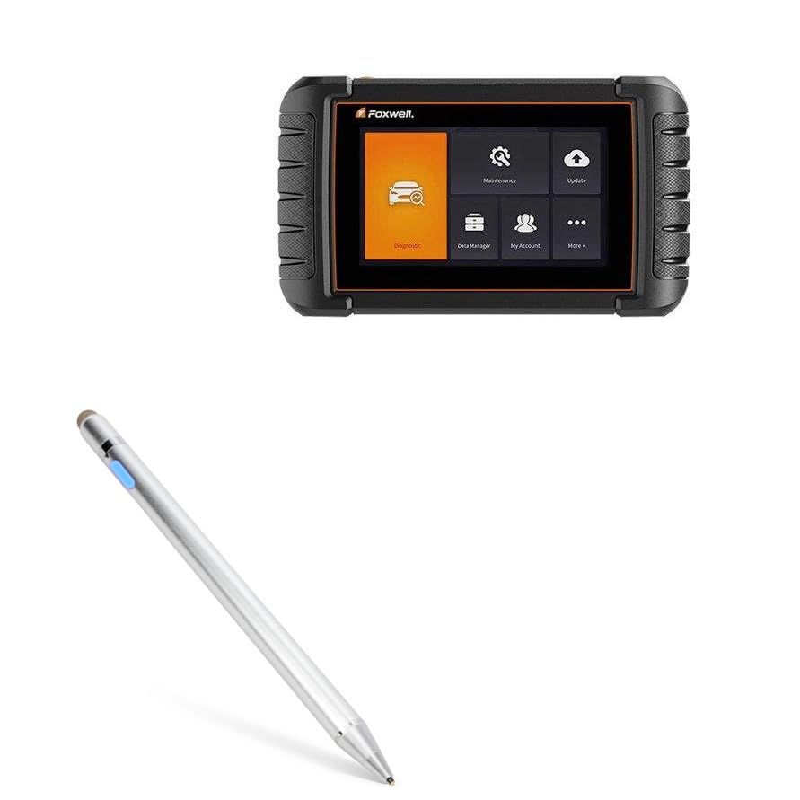 BoxWave Stylus Pen Compatible with Foxwell NT809BT (7 in) - AccuPoint Active Stylus, Electronic Stylus with Ultra Fine Tip - Metallic Silver
