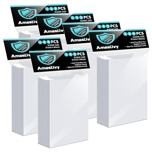 600 Counts Card Sleeves, Clear Baseball Card Sleeves, Sturdy Trading Cards Sleeves, Plastic Card Protector for Standard Cards Fit for MTG, Baseball Cards, Sports Cards, Game Cards