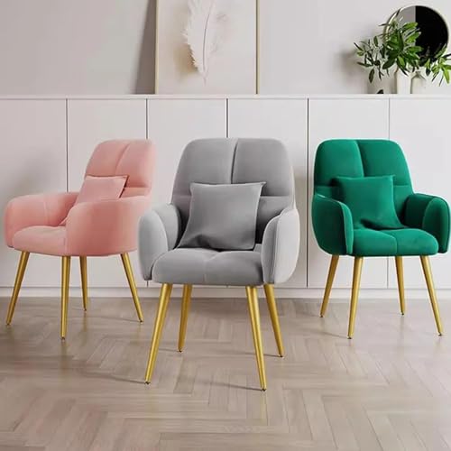 Silla de recepción cómoda de terciopelo con almohada y patas doradas 8