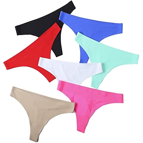 Brightdaily Women's Underwear, Comfortable Low-Waisted t-Pants, Ice Silk Seamless Briefs Soft Sexy Underpants,7pcs Pack Cover