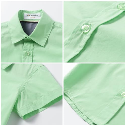 Image of Mud Kingdom Little Boys Dress Shirts Short Sleeve Cute Summer