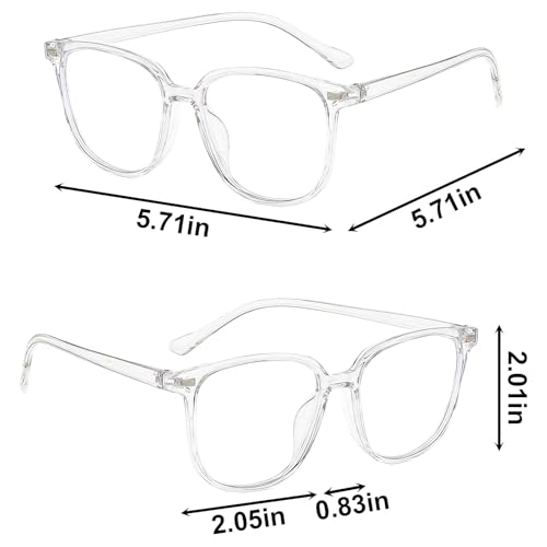 Image of Clear Blue Light Glasses for Women and Men, Fashionable Square Frame Glasses with Anti Glare Protection
