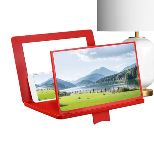 Lupa de pantalla para teléfono celular, amplificador de proyector portátil de 12 pulgadas, ángulo ajustable 3D HD, ampliador de pantalla de teléfono con espejo y soporte plegable, para video, TV
