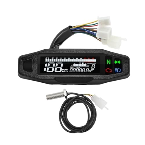 Compteur de vitesse de moto universel LCD avec capteur et compte-tours