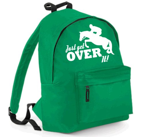 Sac à dos d'école vert 18L confortable avec poche avant zippée Just Get Over IT