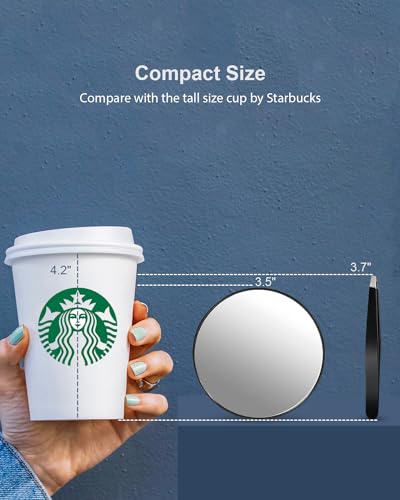 OMIRO-Magnifying-Mirror-Travel-Size-Suction-Magnifier-Mirror-for-Makeup-Bathroom-Shaving-88cm-Blackwith-Tweezer