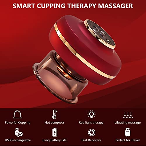 Cenoz Cupping Therapy Set, Electric Smart Cupping Therapy Massager, Cellulite Massager Remover, Guasha Tool With Red Light Therapy, 2 Suction Cups For Body (Red) #TOP1