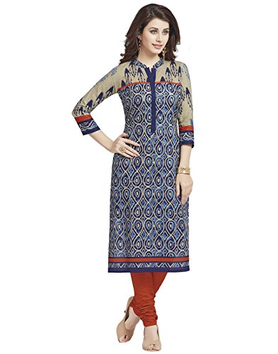 Image of Jevi Prints Cotton Printed Kurti for Women - Stylish Kalamkari Jaipuri Kurta for Festive & Casual Wear
