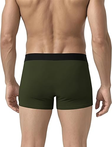 Image of Men's Soft Nylon Boxer Briefs Breathable Stretch Trunks with Elastic Waist Pack of 4