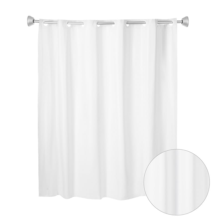 Whitmor Cortina de ducha de vinilo sin ganchos, 71 x 74 pulgadas