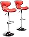 Roundhill Furniture Masaccio Cushioned Red Leatherette Upholstery Airlift Swivel Barstool (Set of 2)