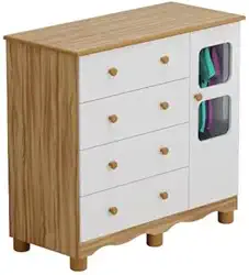 Cômoda Peroba Uli 1 Porta 4 Gavetas