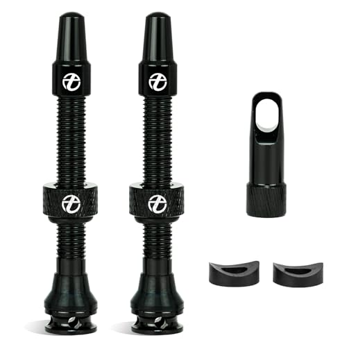 Thinvik Valve Presta Amélioré 65mm pour Pneus Tubeless – Kit Super Léger avec Capuchon et Outil de Démontage (Couleurs et Tailles Variées – Paire)...